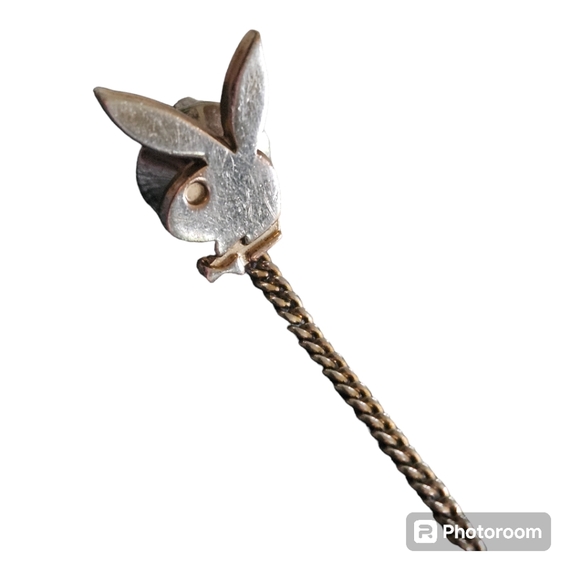 1960s Playboy Silver Tone Tie Tack - Picture 3 of 3